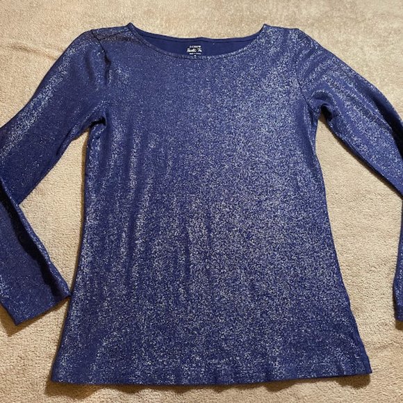 J.Crew Tops| J. Crew Long Sleeve Painter Tee Size S - Navy - Picture 15 of 15